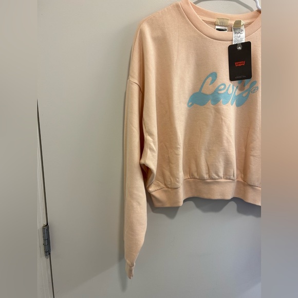 🍁NWT Peach and Blue Levi’s Cropped Sweatshirt - Picture 6 of 15
